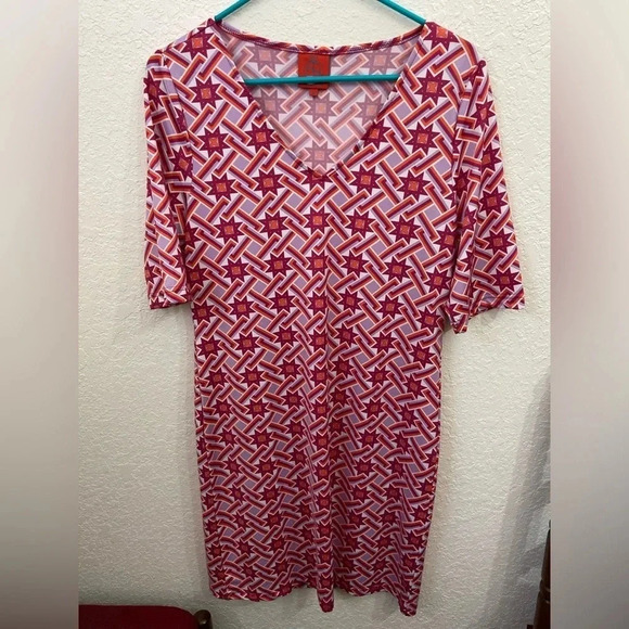 Tracy Negoshian Geometric Summer Dress Sz Medium M - Picture 5 of 9
